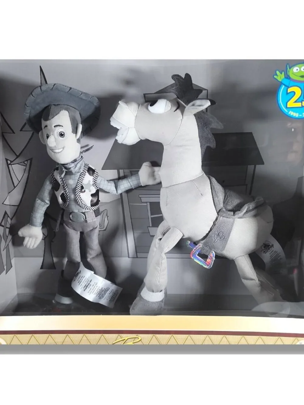 New DISNEY Toy Story 25th Limited Ed. Woody & Bullseye Plush Set TV BOX